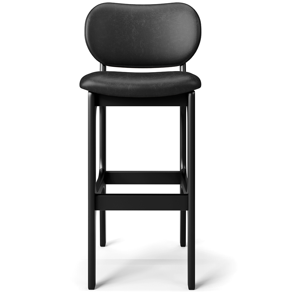 Banqueta Alta Para Cozinha Madeira Fixa Betta L02 Preto Couríssimo Preto - Lyam Decor