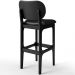 Banqueta Alta Para Cozinha Madeira Fixa Betta L02 Preto Couríssimo Preto - Lyam Decor
