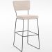 Banqueta Alta Para Cozinha Sala De Jantar Base Em Aço Fixa Allana L02 Suede Bege - Lyam Decor