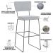 Banqueta Alta Para Cozinha Sala De Jantar Base Em Aço Fixa Allana L02 Suede Cinza - Lyam Decor
