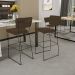 Banqueta Alta Para Cozinha Sala De Jantar Base Em Aço Fixa Allana L02 Suede Marrom - Lyam Decor