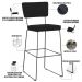 Banqueta Alta Para Cozinha Sala De Jantar Base Em Aço Fixa Allana L02 Suede Preto - Lyam Decor