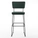 Banqueta Alta Para Cozinha Sala De Jantar Base em Aço Fixa Allana L02 Linho Verde Musgo - Lyam Decor