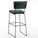 Banqueta Alta Para Cozinha Sala De Jantar Base em Aço Fixa Allana L02 Linho Verde Musgo - Lyam Decor