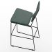 Banqueta Alta Para Cozinha Sala De Jantar Base em Aço Fixa Allana L02 Linho Verde Musgo - Lyam Decor