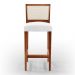 Banqueta Alta Para Cozinha Sala De Jantar Encosto Em Tela Branco Zion L02 Facto Branco - Lyam Decor