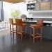 Banqueta Alta Para Cozinha Sala De Jantar Fixa Alya L02 Couríssimo Camel - Lyam Decor