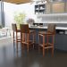 Banqueta Alta Para Cozinha Sala De Jantar Fixa Alya L02 Couríssimo Marrom - Lyam Decor