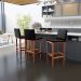 Banqueta Alta Para Cozinha Sala De Jantar Fixa Alya L02 Couríssimo Preto - Lyam Decor