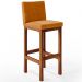 Banqueta Alta Para Cozinha Sala De Jantar Fixa Alya L02 Couríssimo Whisky - Lyam Decor