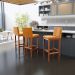 Banqueta Alta Para Cozinha Sala De Jantar Fixa Alya L02 Couríssimo Whisky - Lyam Decor