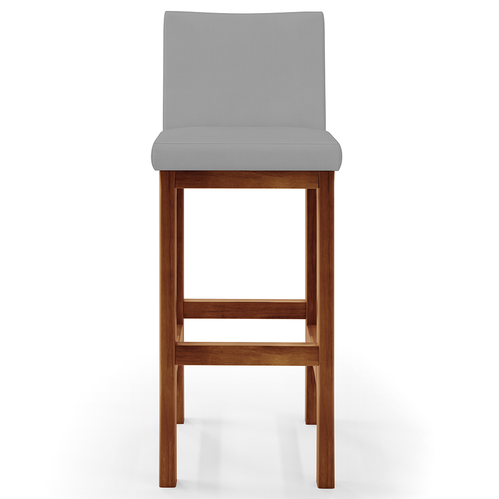 Banqueta Alta Para Cozinha Sala De Jantar Fixa Alya L02 Facto Cinza - Lyam Decor