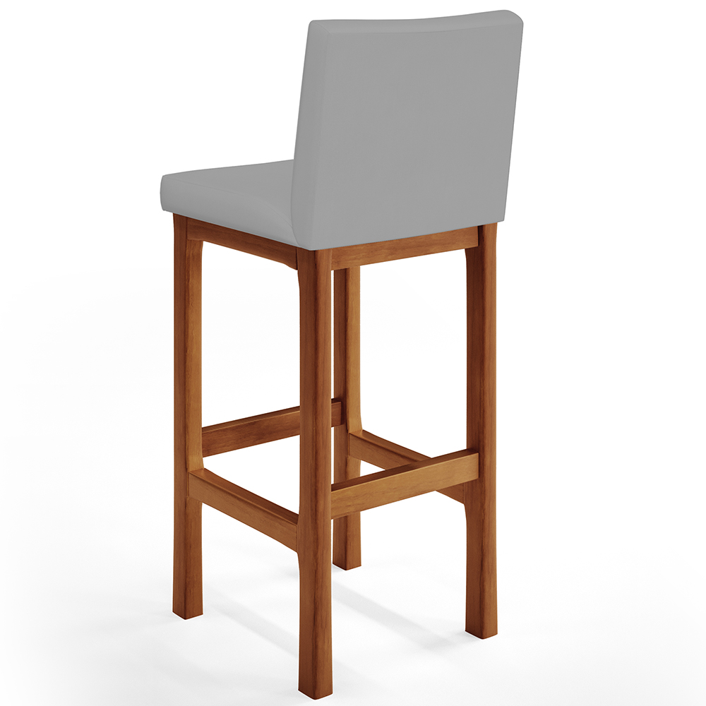 Banqueta Alta Para Cozinha Sala De Jantar Fixa Alya L02 Facto Cinza - Lyam Decor