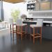 Banqueta Alta Para Cozinha Sala De Jantar Fixa Alya L02 Facto Cinza Metalizado - Lyam Decor