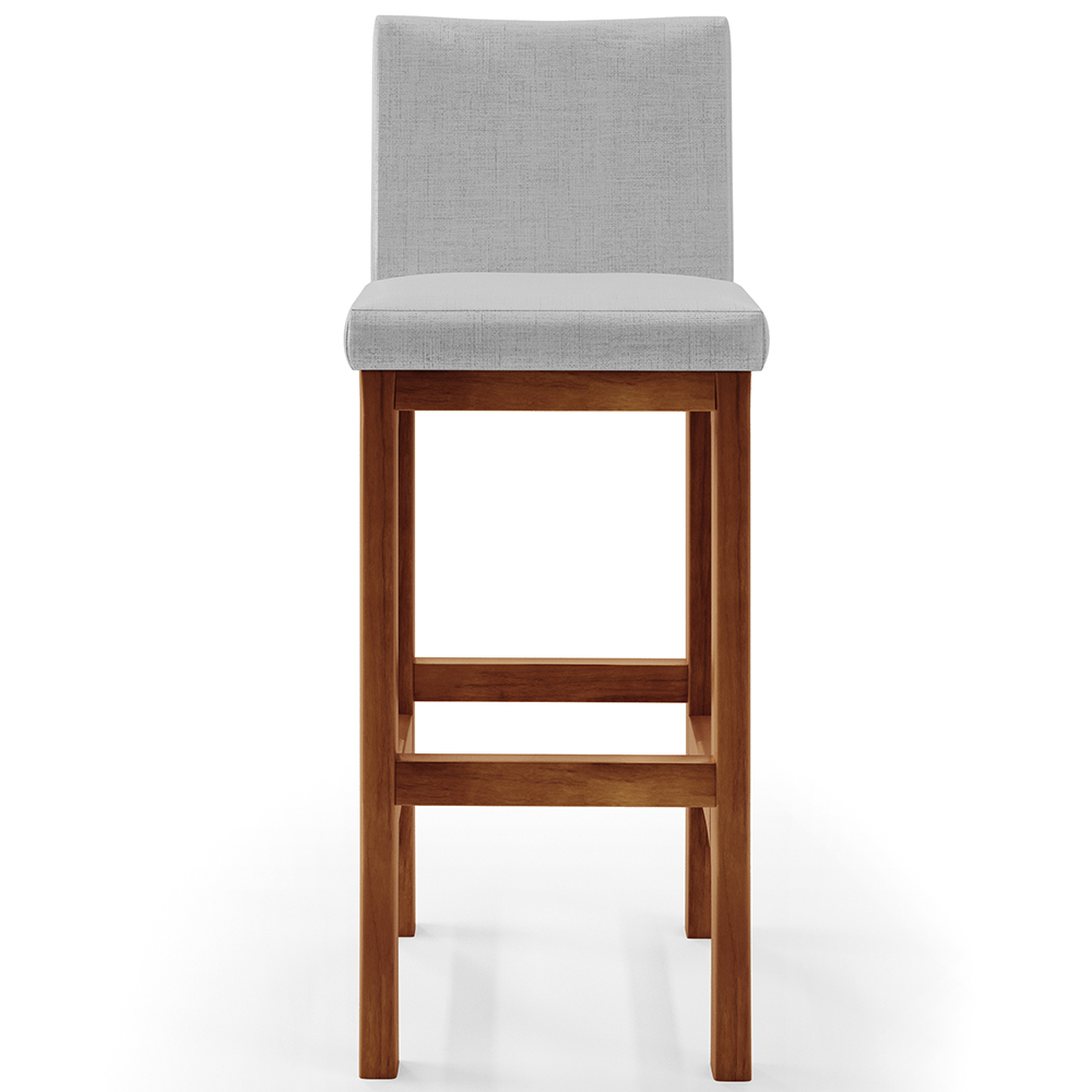 Banqueta Alta Para Cozinha Sala De Jantar Fixa Alya L02 Facto Cinza Metalizado - Lyam Decor