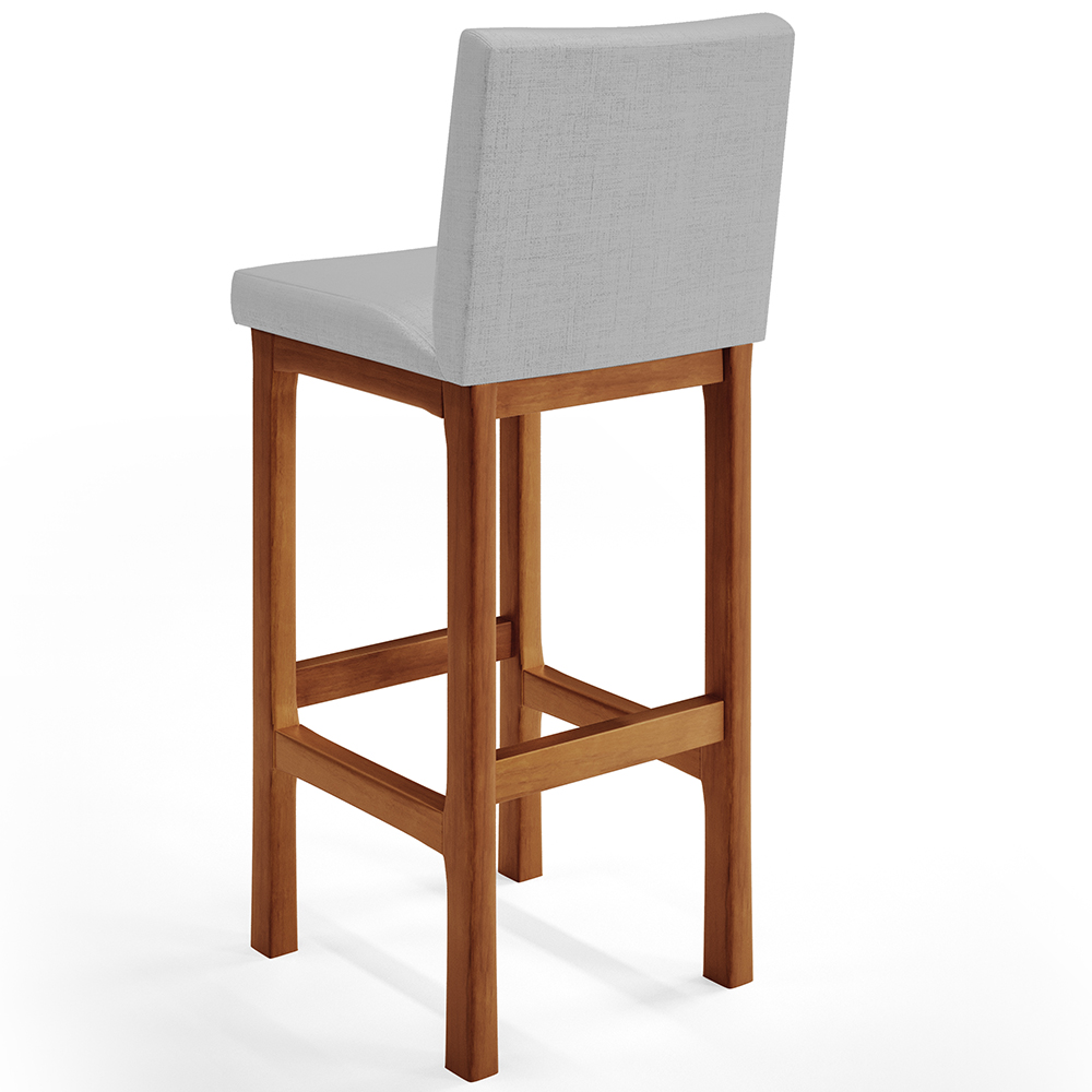 Banqueta Alta Para Cozinha Sala De Jantar Fixa Alya L02 Facto Cinza Metalizado - Lyam Decor