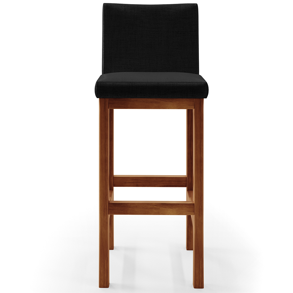 Banqueta Alta Para Cozinha Sala De Jantar Fixa Alya L02 Facto Preto Metalizado - Lyam Decor