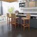 Banqueta Alta Para Cozinha Sala De Jantar Fixa Alya L02 Linho Bege Escuro - Lyam Decor