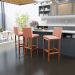 Banqueta Alta Para Cozinha Sala De Jantar Fixa Alya L02 Linho Rosê - Lyam Decor