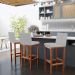 Banqueta Alta Para Cozinha Sala De Jantar Fixa Alya L02 Suede Cinza - Lyam Decor