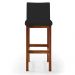 Banqueta Alta Para Cozinha Sala De Jantar Fixa Alya L02 Suede Preto - Lyam Decor