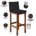Banqueta Alta Para Cozinha Sala De Jantar Fixa Alya L02 Suede Preto - Lyam Decor