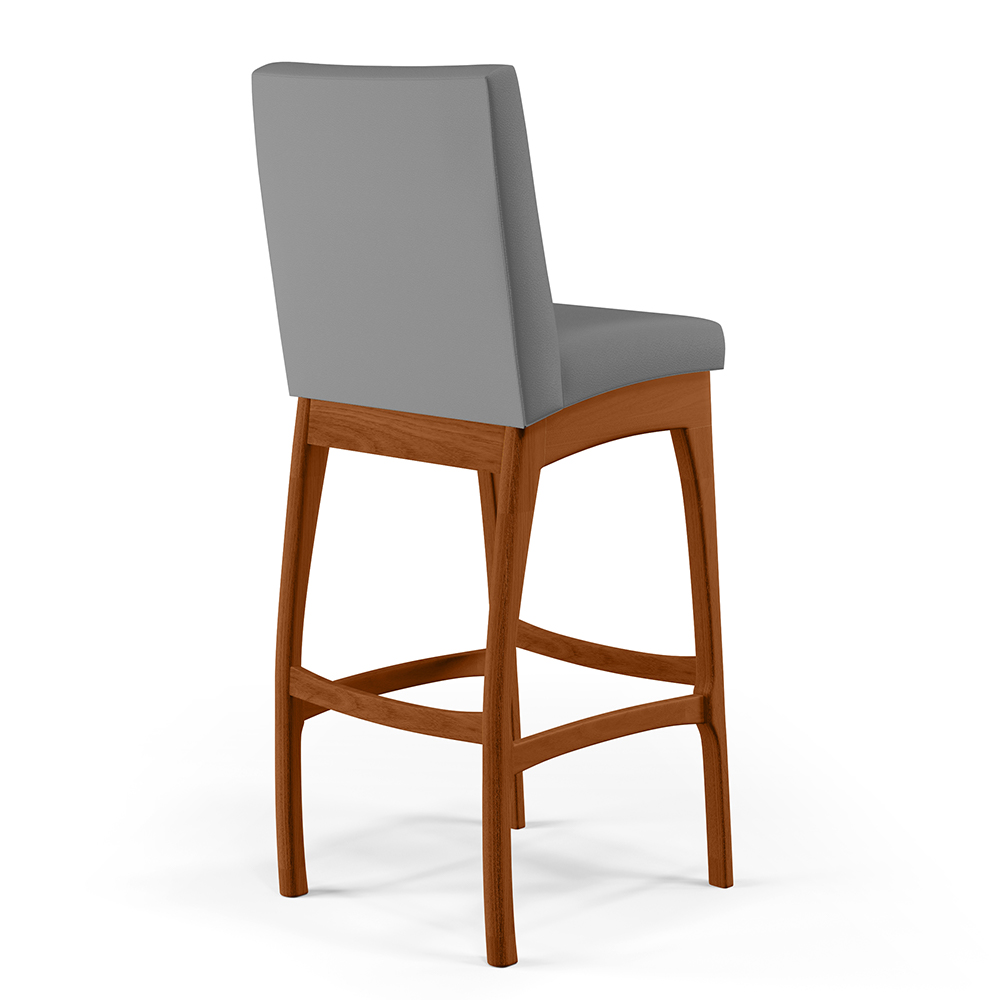 Banqueta Alta Para Cozinha Sala De Jantar Fixa Mila B04 Facto Cinza Fosco - Lyam Decor