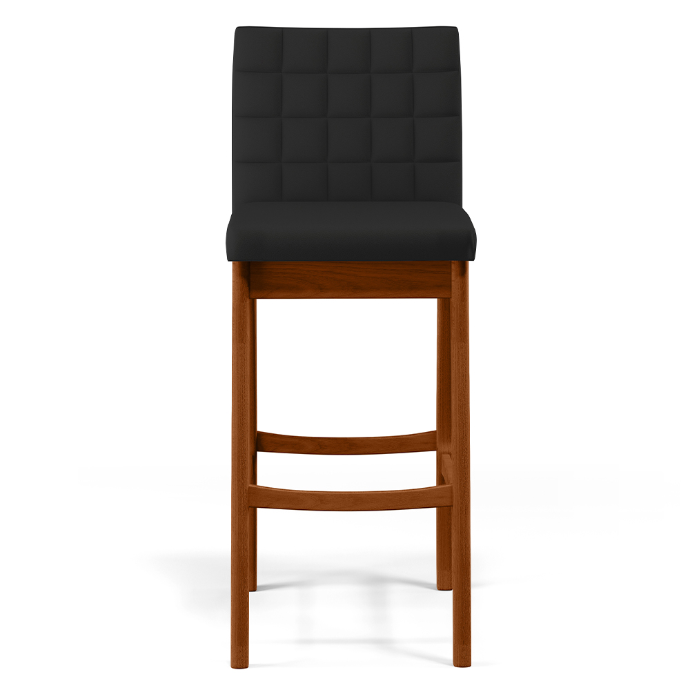 Banqueta Alta Para Cozinha Sala De Jantar Fixa Mila B04 Facto Preto Fosco - Lyam Decor