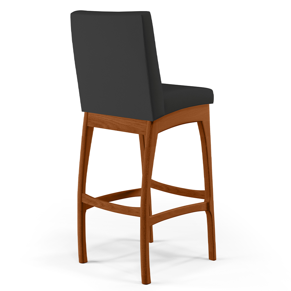 Banqueta Alta Para Cozinha Sala De Jantar Fixa Mila B04 Facto Preto Fosco - Lyam Decor