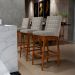 Banqueta Alta Para Cozinha Sala De Jantar Fixa Mila L02 Bouclê Bege - Lyam Decor