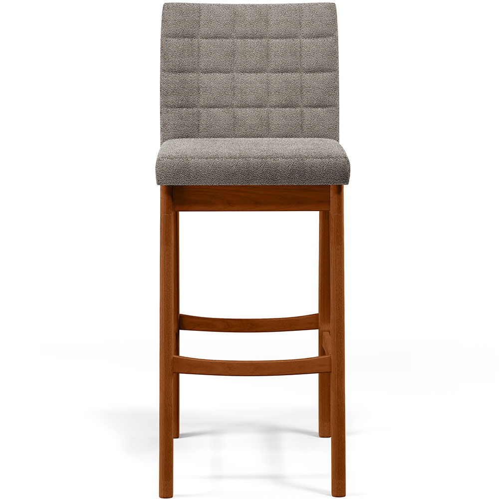 Banqueta Alta Para Cozinha Sala De Jantar Fixa Mila L02 Bouclê Bege - Lyam Decor