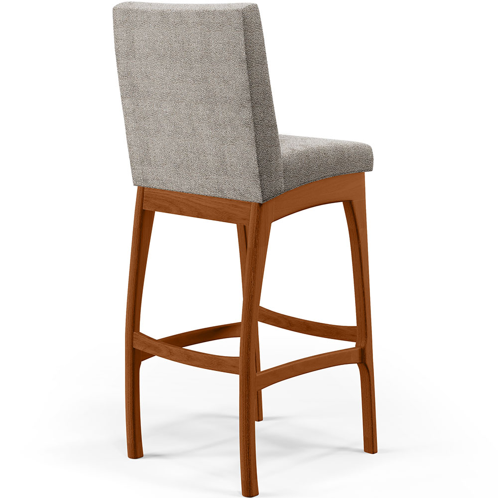 Banqueta Alta Para Cozinha Sala De Jantar Fixa Mila L02 Bouclê Bege - Lyam Decor