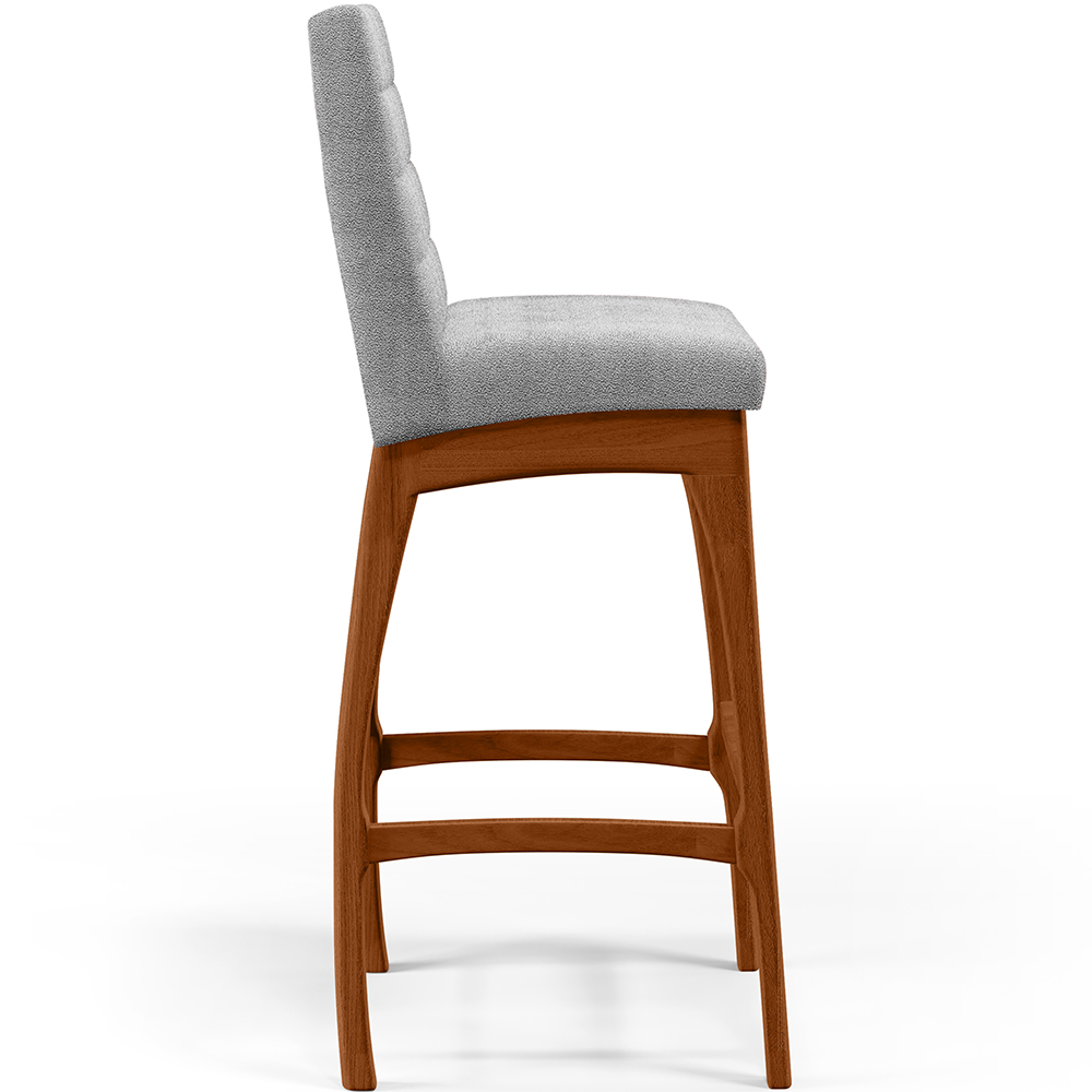 Banqueta Alta Para Cozinha Sala De Jantar Fixa Mila L02 Bouclê Cinza - Lyam Decor