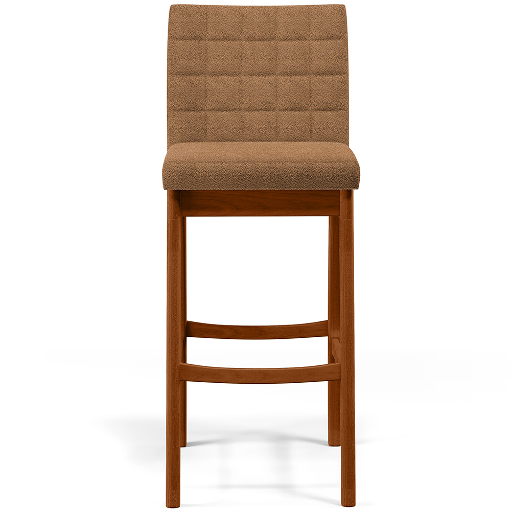 Banqueta Alta Para Cozinha Sala De Jantar Fixa Mila L02 Bouclê Mostarda - Lyam Decor