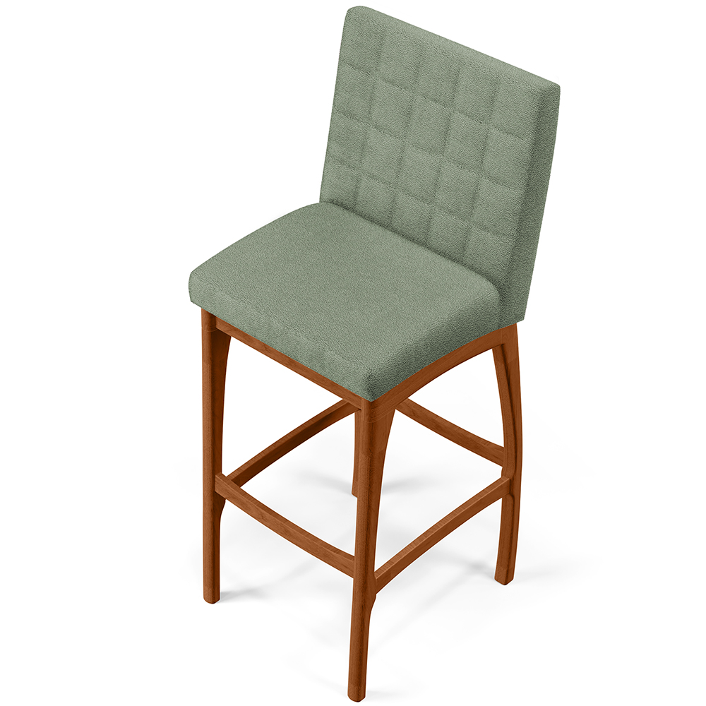 Banqueta Alta Para Cozinha Sala De Jantar Fixa Mila L02 Bouclê Oliva - Lyam Decor
