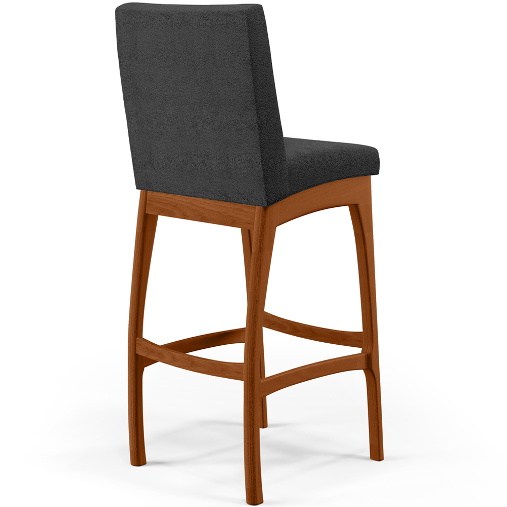 Banqueta Alta Para Cozinha Sala De Jantar Fixa Mila L02 Bouclê Preto - Lyam Decor
