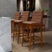 Banqueta Alta Para Cozinha Sala De Jantar Fixa Mila L02 Couríssimo Marrom - Lyam Decor
