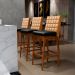 Banqueta Alta Para Cozinha Sala De Jantar Fixa Mila L02 Couríssimo Whisky Couríssimo Preto - Lyam Decor
