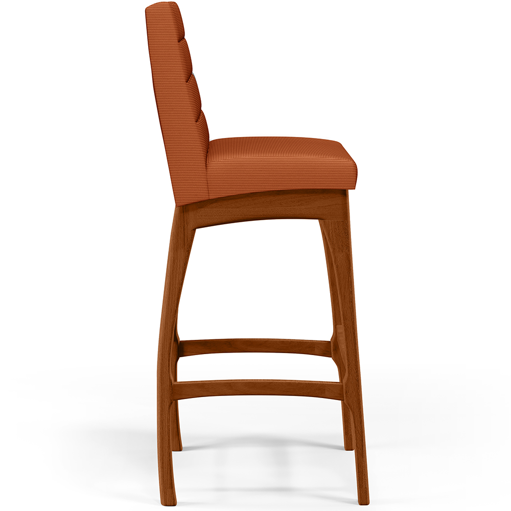 Banqueta Alta Para Cozinha Sala De Jantar Fixa Mila L02 Tecido Terracota - Lyam Decor