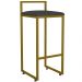 Banqueta Alta Para Cozinha Sala De Jantar Hanna L02 Dourado Linho Chumbo - Lyam Decor
