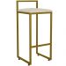 Banqueta Alta Para Cozinha Sala De Jantar Hanna L02 Dourado Linho Cru - Lyam Decor
