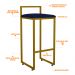 Banqueta Alta Para Cozinha Sala De Jantar Hanna L02 Dourado Suede Azul Marinho - Lyam Decor