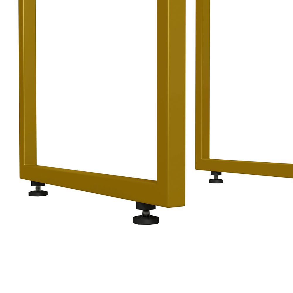 Banqueta Alta Para Cozinha Sala De Jantar Hanna L02 Dourado Suede Azul Marinho - Lyam Decor