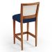 Banqueta Alta Para Cozinha Sala Encosto em Tela Branco Zion L02 Suede Azul Marinho - Lyam Decor