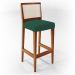 Banqueta Alta Para Cozinha Sala Encosto em Tela Branco Zion L02 Suede Verde Musgo - Lyam Decor