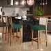 Banqueta Alta Para Cozinha Sala Encosto em Tela Branco Zion L02 Suede Verde Musgo - Lyam Decor