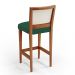 Banqueta Alta Para Cozinha Sala Encosto em Tela Branco Zion L02 Suede Verde Musgo - Lyam Decor