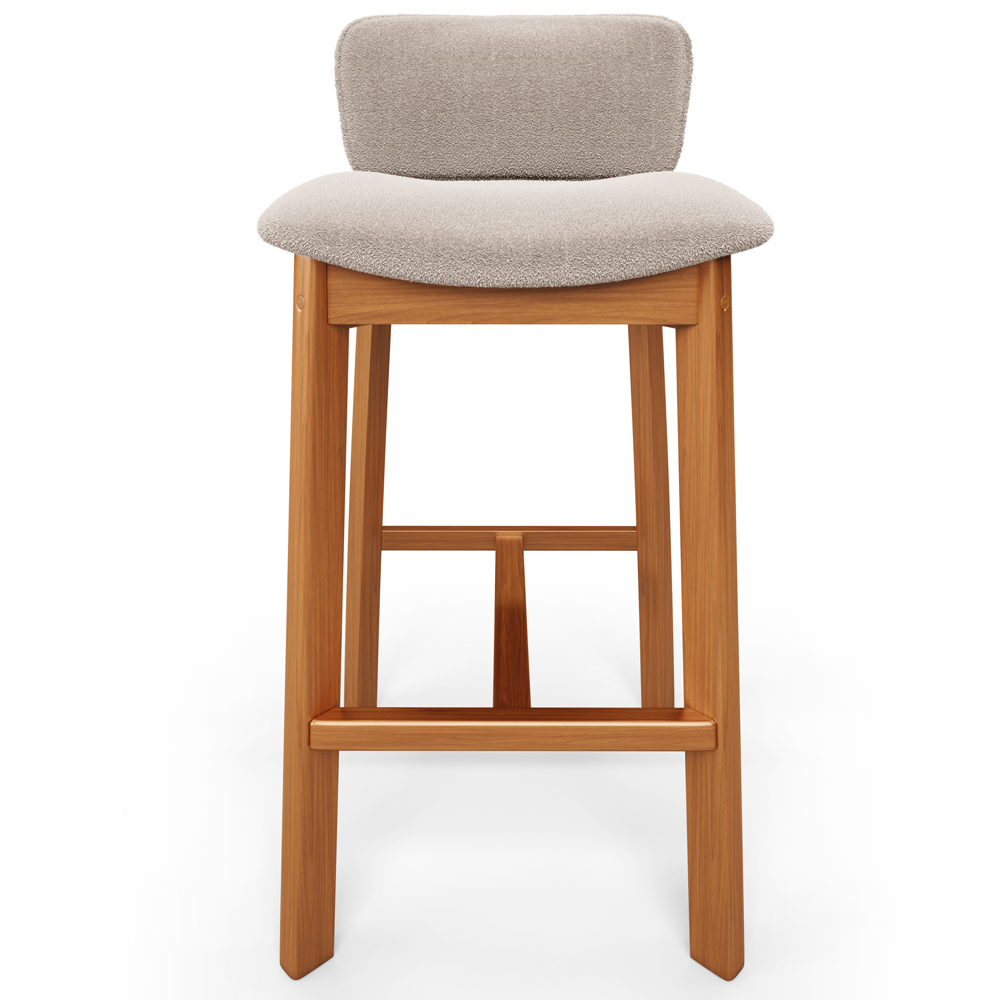 Banqueta Alta Para Cozinha Sala de Jantar Bar Dara L02 Bouclê Creme - Lyam Decor