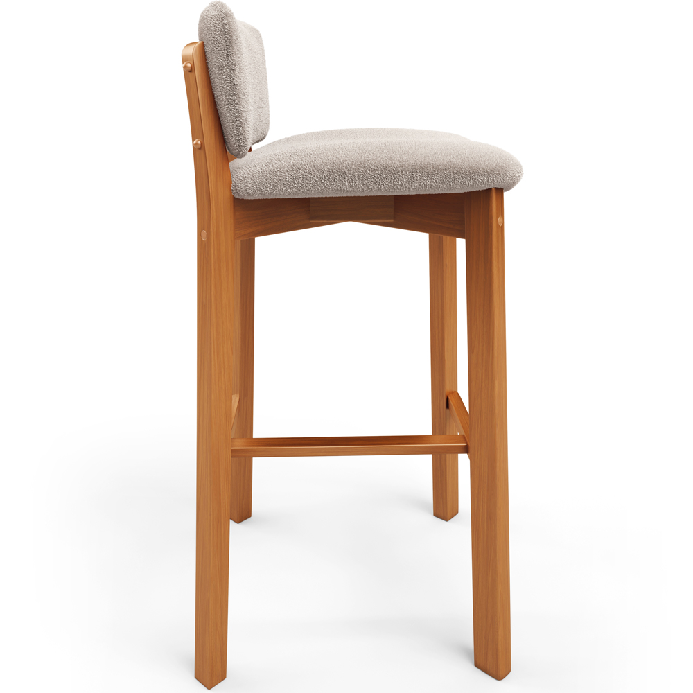 Banqueta Alta Para Cozinha Sala de Jantar Bar Dara L02 Bouclê Creme - Lyam Decor