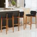 Banqueta Alta Para Cozinha Sala de Jantar Bar Dara L02 Linho Chumbo - Lyam Decor